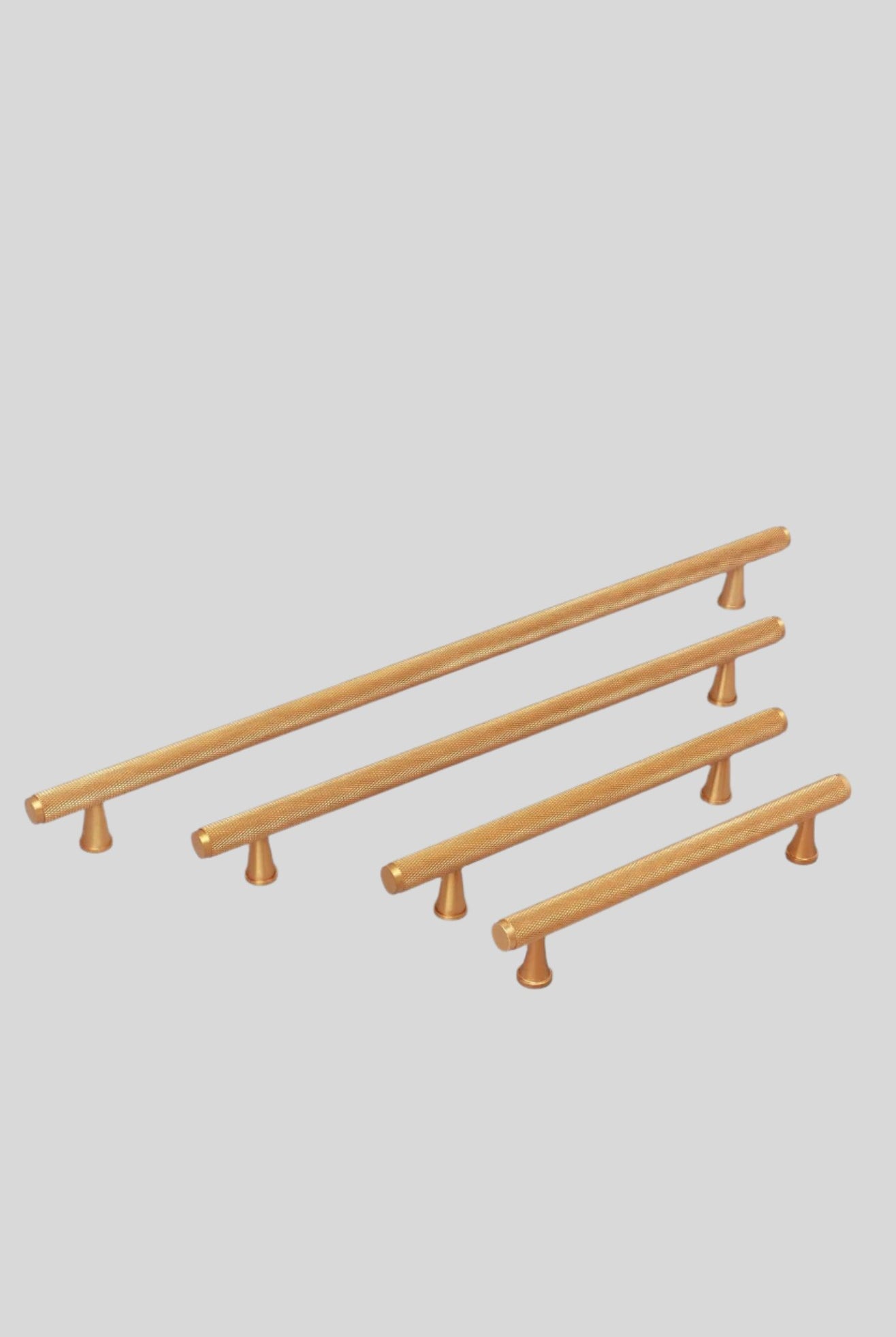 Metalware Direct Mayfair Collection Solid Brass Matt Finish Knurled T-Bar Kitchen Cupboard Handles