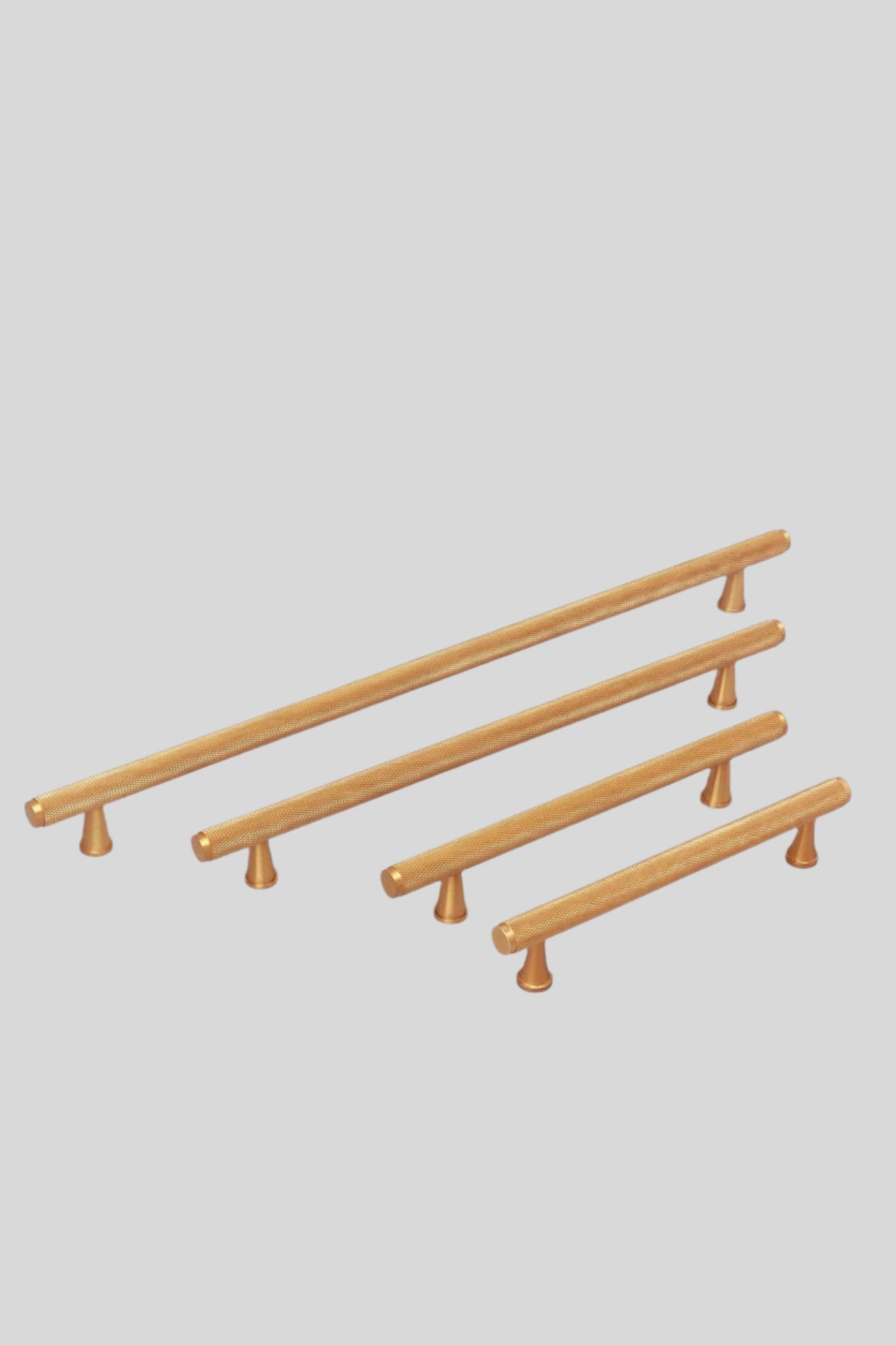 Metalware Direct Mayfair Collection Solid Brass Matt Finish Knurled T-Bar Kitchen Cupboard Handles