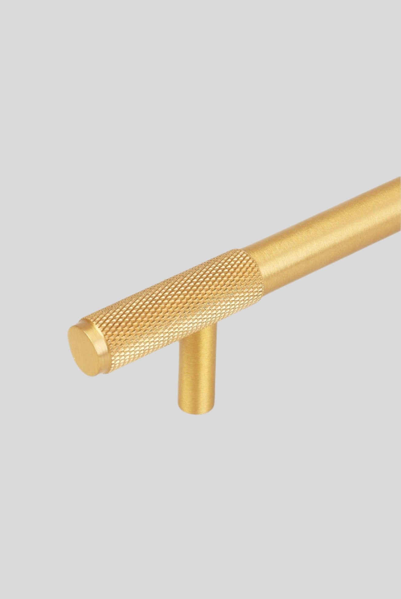 Metalware Direct Solid_Brass_Matt_Finish_Knurled_T-Bar_Kitchen_Cupboard_Handles