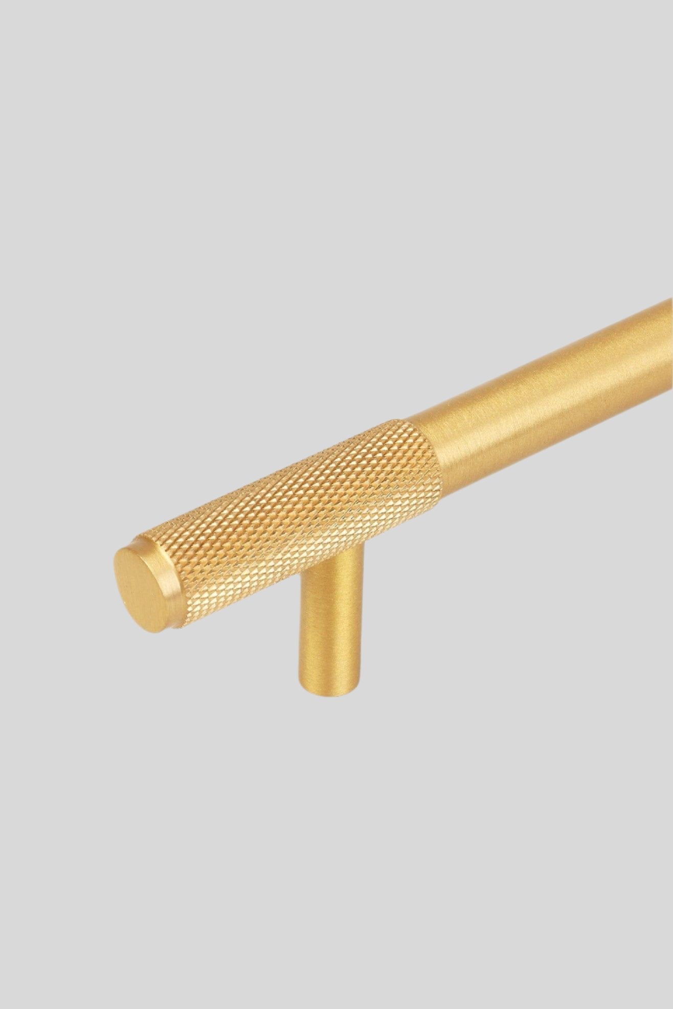 Metalware Direct Solid_Brass_Matt_Finish_Knurled_T-Bar_Kitchen_Cupboard_Handles