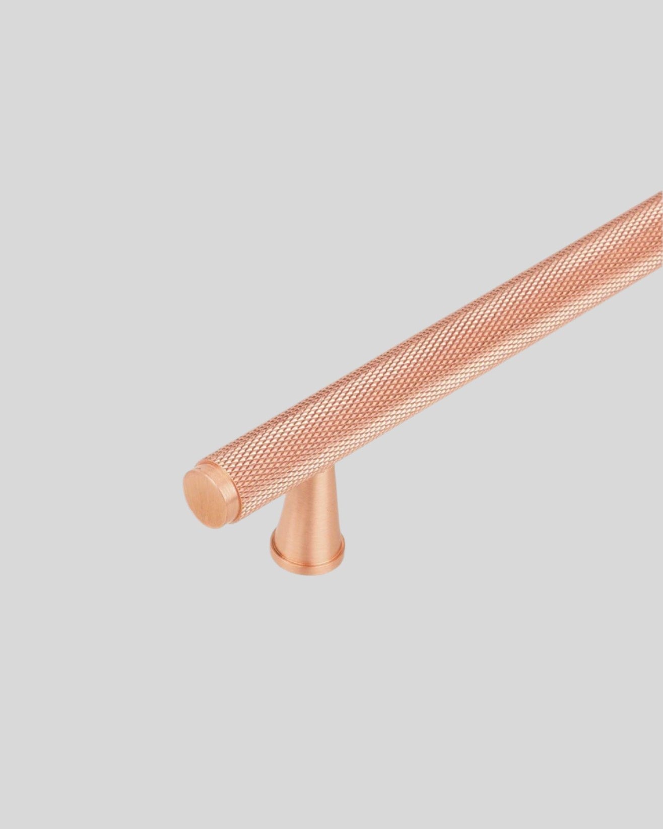 Metalware Direct Mayfair collection Solid Brass Rose Gold Finish Knurled T-Bar Kitchen Cupboard Handles
