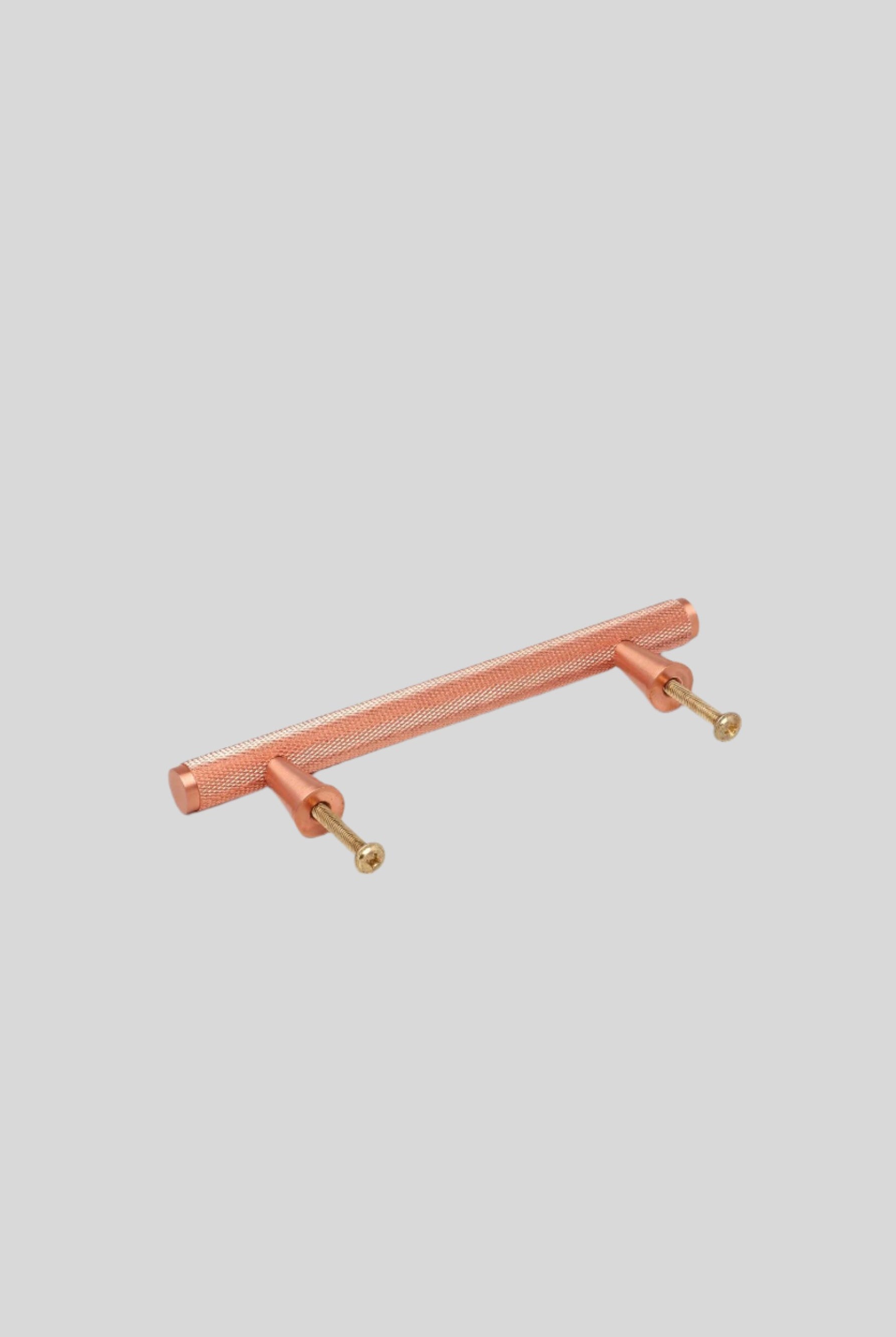 Metalware Direct Mayfair collection Solid Brass Rose Gold Finish Knurled T-Bar Kitchen Cupboard Handles