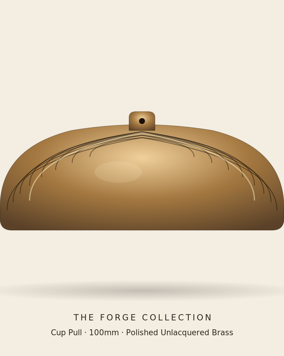 Forge Cup Pull — Regency reeded face, solid brass
