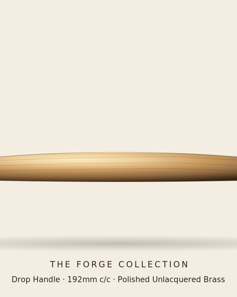 Forge Drop Handle — Regency tapered bar on stepped plinths, solid brass