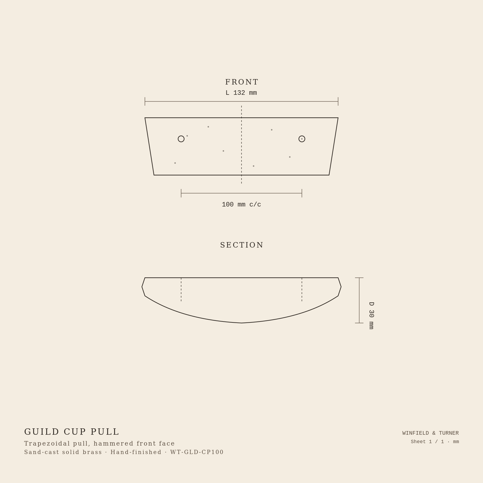Guild Cup Pull technical drawing