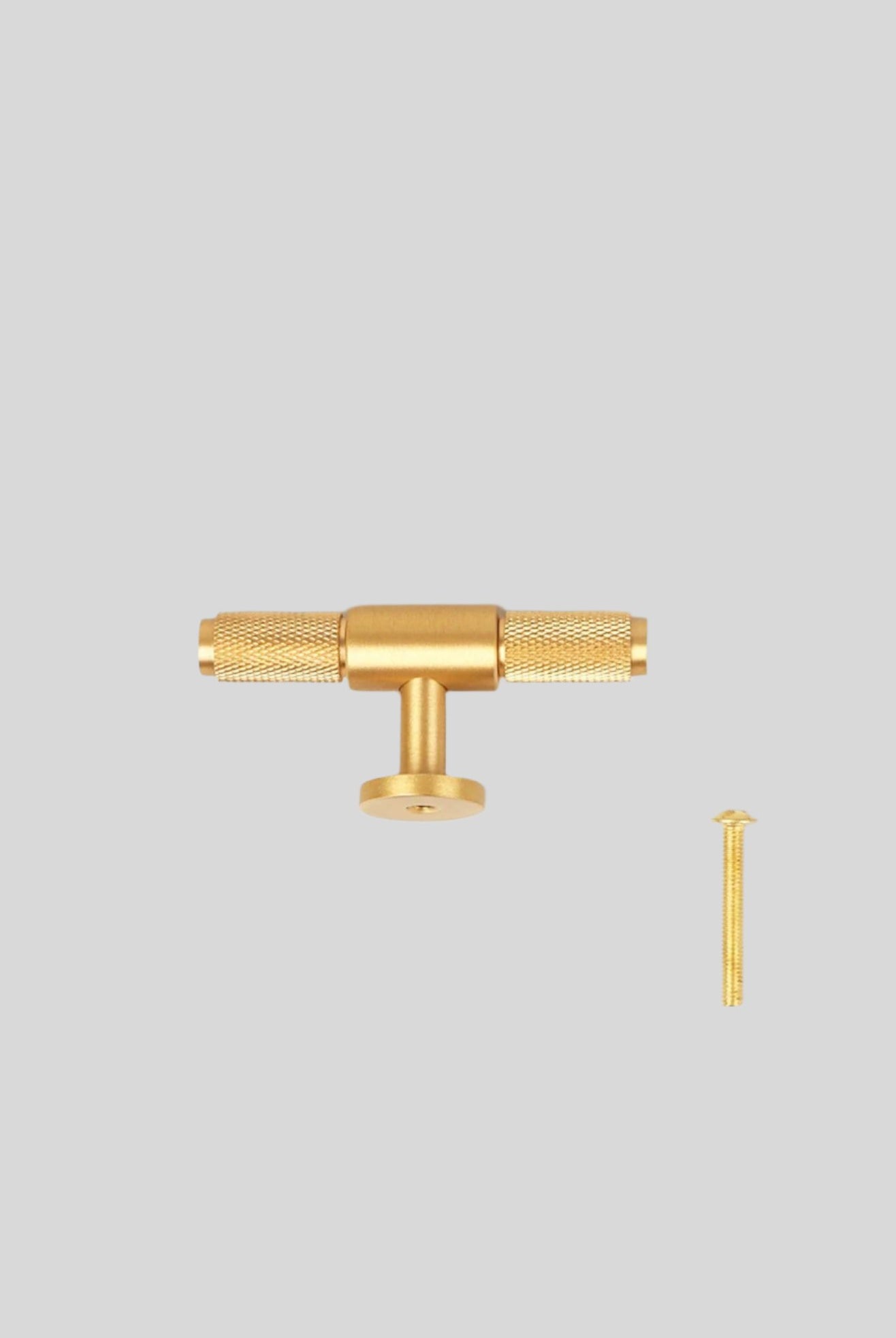 Metalware Direct Mayfair Collection T-Bar Solid Brass Knurled Handle