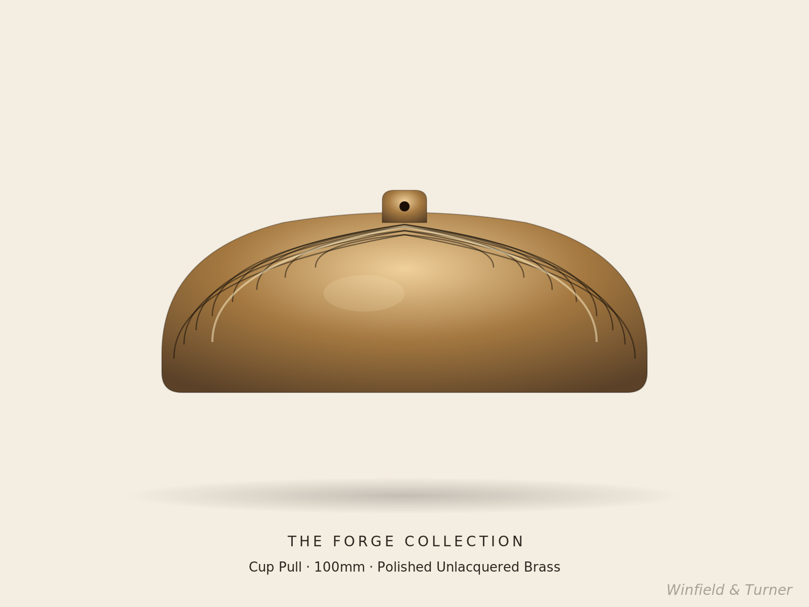 Forge Cup Pull — Regency reeded face, solid brass