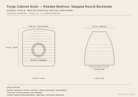 Forge Cabinet Knob technical drawing with dimensions