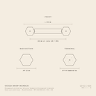 Guild Drop Handle technical drawing