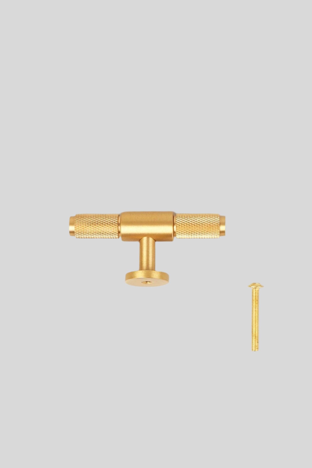 Metalware Direct Mayfair Collection T-Bar Solid Brass Knurled Handle